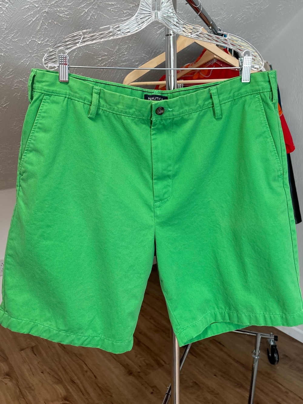 Nautica kelly green shorts, size 40W. 9" inseam